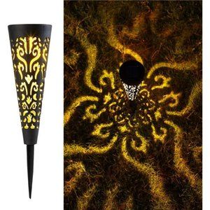 6Pcs Solar Lights Outdoor Decorative Conical Garden Stakes for Patio, Yard, Lawn